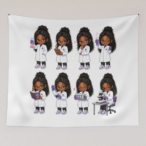 Item preview, Black Female Lab Scientist – Medical Laboratory Girl Design designed and sold by MoonSpeaksTV.