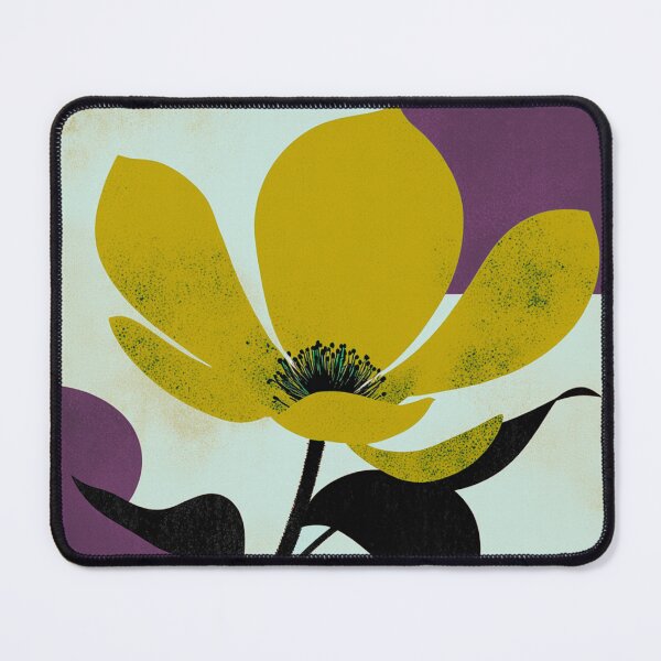 Item preview, Golden Mustard Floral Abstract Modern Wall Art designed and sold by joycrysstudio.