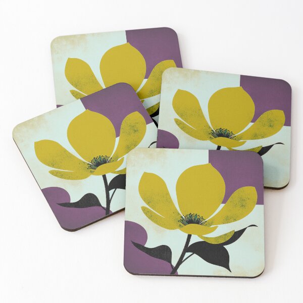 Item preview, Golden Mustard Floral Abstract Modern Wall Art designed and sold by joycrysstudio.