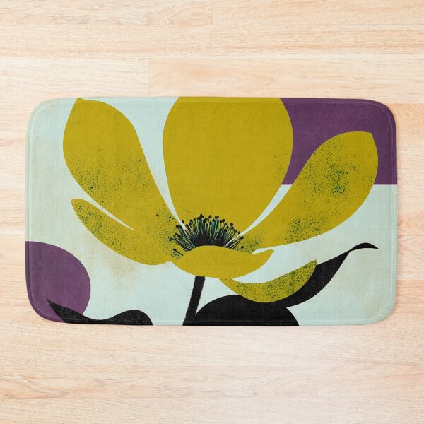 Item preview, Golden Mustard Floral Abstract Modern Wall Art designed and sold by joycrysstudio.