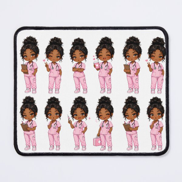 Item preview, Black Chibi Nurse | Pastel Medical Graphics designed and sold by MoonSpeaksTV.