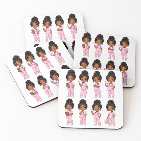Item preview, Black Chibi Nurse | Pastel Medical Graphics designed and sold by MoonSpeaksTV.