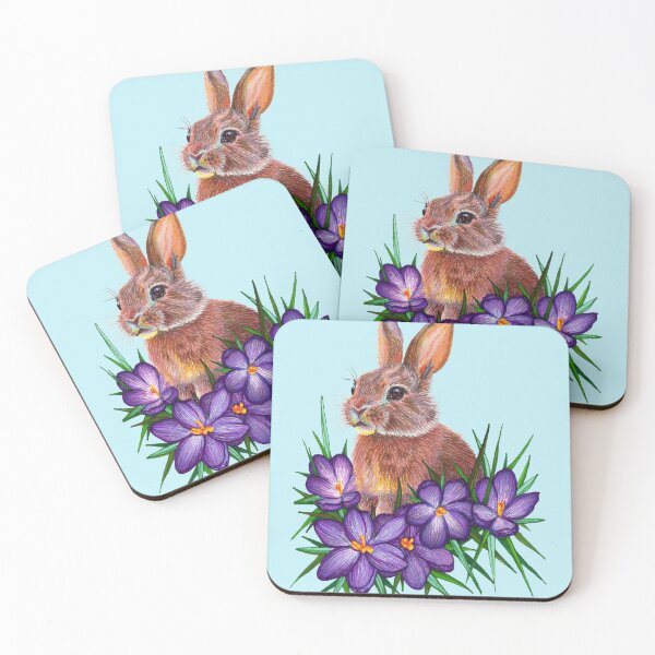 Item preview, Fuzzy Bunny in a Field of Purple Flowers designed and sold by GDiEDesigns.