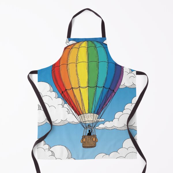 Item preview, Rainbow Hot Air Balloon Blue Sky Clouds designed and sold by PixorStudio.