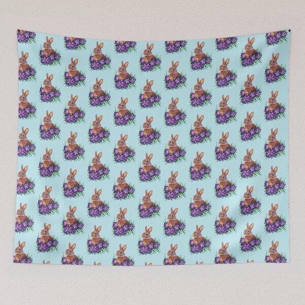 Item preview, Fuzzy Bunny in a Field of Purple Flowers designed and sold by GDiEDesigns.