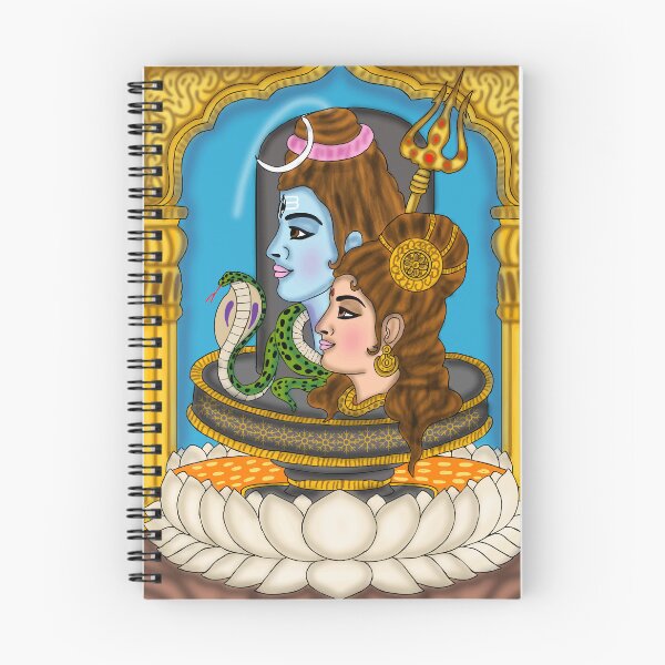 Item preview, Shiva Parvati Divine Drawing – Sacred Hindu Couple Art Illustration designed and sold by Harshit_Digital_Arts.