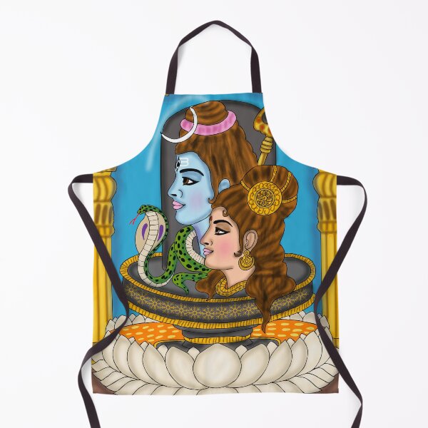 Item preview, Shiva Parvati Divine Drawing – Sacred Hindu Couple Art Illustration designed and sold by Harshit_Digital_Arts.