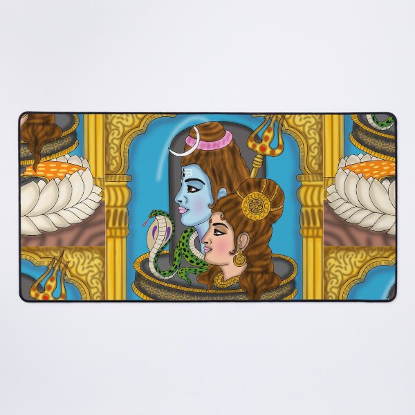 Item preview, Shiva Parvati Divine Drawing – Sacred Hindu Couple Art Illustration designed and sold by Harshit_Digital_Arts.