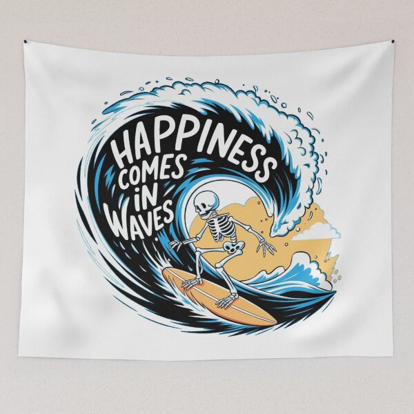 Item preview, Surfing Skeleton Happiness in Waves designed and sold by wingoo22.