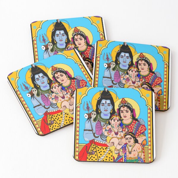 Item preview, Mahadev Parvati Spiritual Art – Hindu Divine Love Illustration designed and sold by Harshit_Digital_Arts.