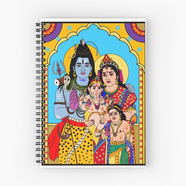 Item preview, Mahadev Parvati Spiritual Art – Hindu Divine Love Illustration designed and sold by Harshit_Digital_Arts.