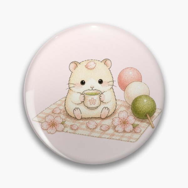 Item preview, Cute Hamster Hanami: Cherry Blossom & Dango Picnic  designed and sold by tiny-hamu-life.