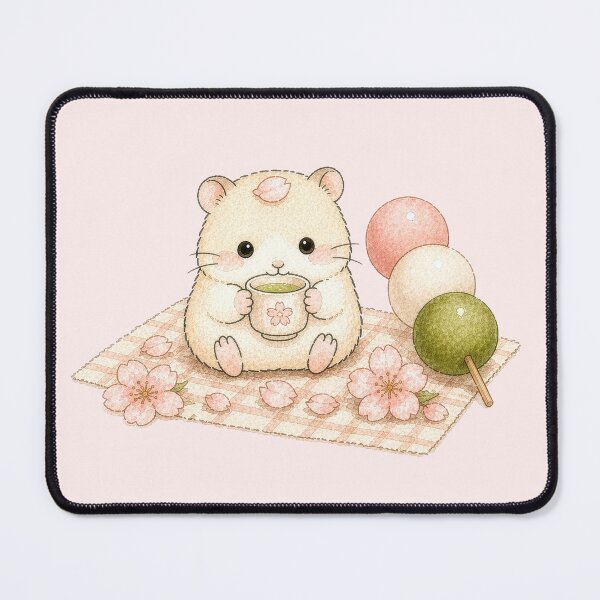 Item preview, Cute Hamster Hanami: Cherry Blossom & Dango Picnic  designed and sold by tiny-hamu-life.