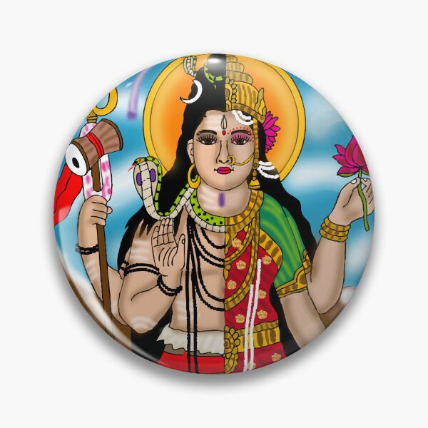 Artikelvorschau, Shiva-Shakti-Zeichnung – Mythologisches hinduistisches Paar, heiliges Kunstwerk entworfen und verkauft von Harshit_Digital_Arts.