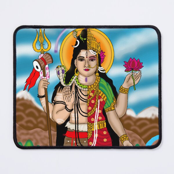 Item preview, Shiva Shakti Drawing – Mythological Hindu Couple Sacred Artwork designed and sold by Harshit_Digital_Arts.