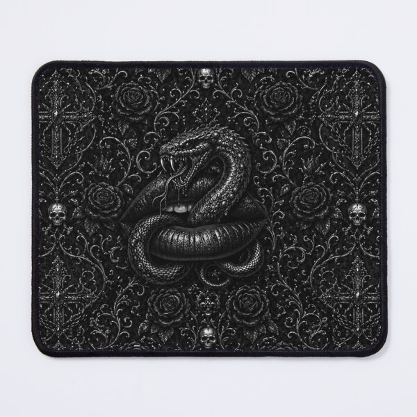 Item preview, Dark Academia Silver Gothic Snake - Monochrome Dark Romance and Roses designed and sold by cabuks.