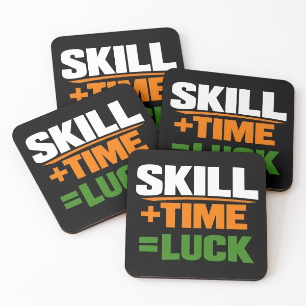 Item preview, Skill Plus Time Equals Luck Motivational Quote Design designed and sold by TeeTimeTreasure.
