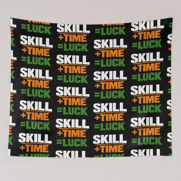 Item preview, Skill Plus Time Equals Luck Motivational Quote Design designed and sold by TeeTimeTreasure.