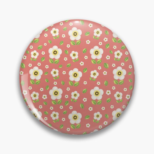 Item preview, Retro Floral Print on Coral Background  designed and sold by janine-ilustra.