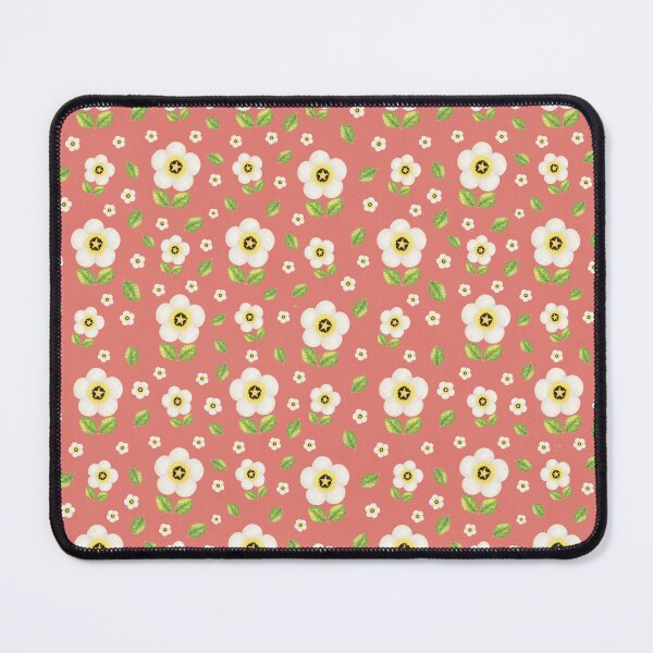 Item preview, Retro Floral Print on Coral Background designed and sold by janine-ilustra.