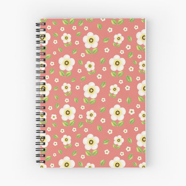 Item preview, Retro Floral Print on Coral Background  designed and sold by janine-ilustra.
