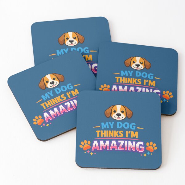 Item preview, My Dog Thinks I’m Amazing. Colourful Dog Lover Quote Design. Funny Dog Quote designed and sold by DesignHouse07.