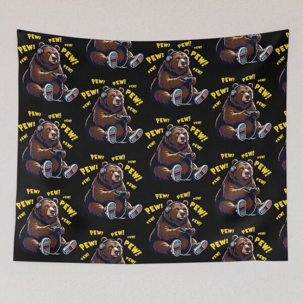 Item preview, Funny Bear Gamer Videogame Pew Gaming Zoo Boys Girls Kids designed and sold by rafaeltto.