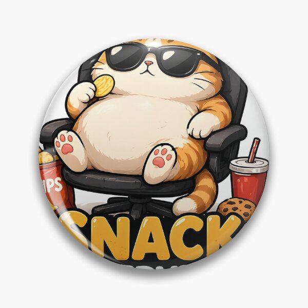 Item preview, Funny Chubby Cat Snack Supervisor Sticker designed and sold by StickoStore.