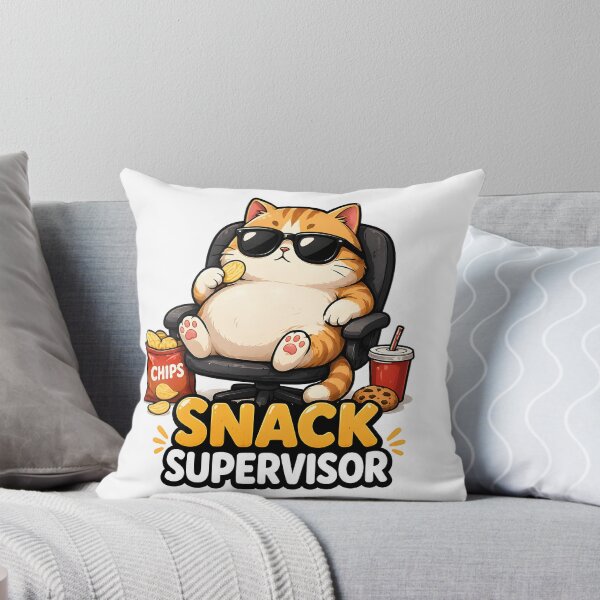 Item preview, Funny Chubby Cat Snack Supervisor Sticker designed and sold by StickoStore.