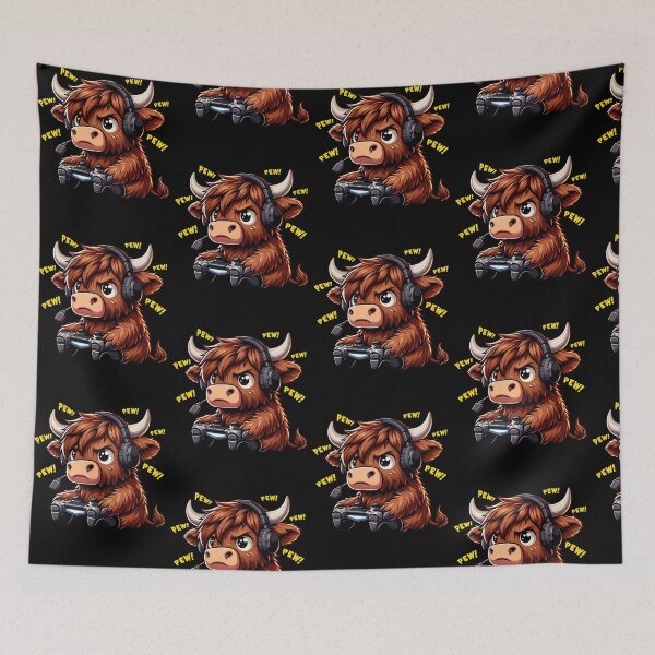 Item preview, Funny Highland Cow Gamer Videogame Pew Gaming Zoo Boys Girls Kids designed and sold by rafaeltto.