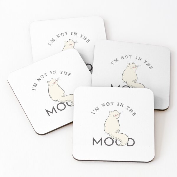 Item preview, I’m Not in the Mood Cat – Funny Introvert Mood Quote designed and sold by Cool-cat-art.
