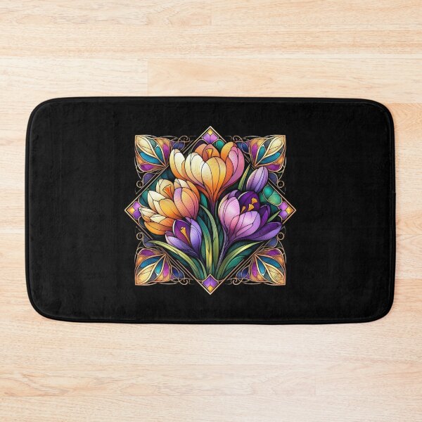Item preview, Stained Glass Spring Crocus Floral designed and sold by CAutumnTrapp.