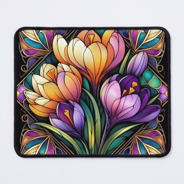 Item preview, Stained Glass Spring Crocus Floral designed and sold by CAutumnTrapp.
