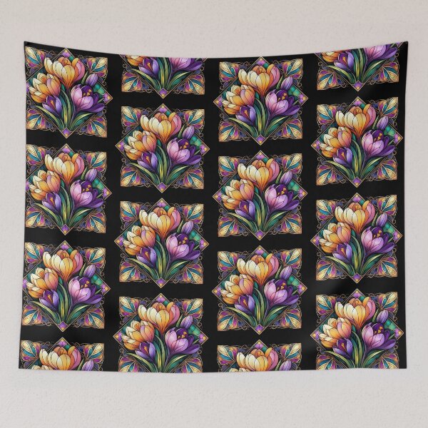 Item preview, Stained Glass Spring Crocus Floral designed and sold by CAutumnTrapp.