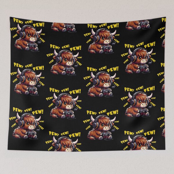 Item preview, Funny Highland Cow Gamer Videogame Pew Gaming Zoo Boys Girls Kids designed and sold by rafaeltto.