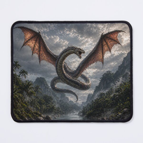 Item preview, Hatuibwari Cryptid Flying Serpent Dragon Monster Artwork designed and sold by The Dark Files.