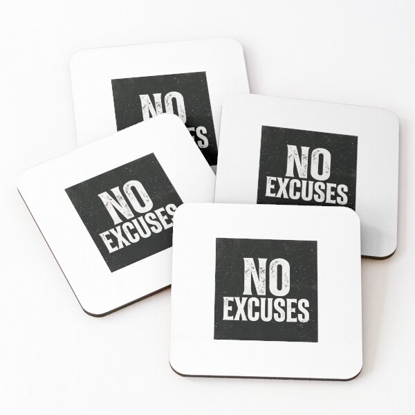 Item preview, No Excuses Minimalist Motivation Typography Design designed and sold by DarioTactical.