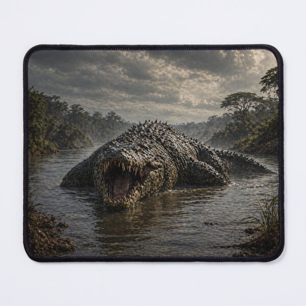 Item preview, Mahamba Cryptid Giant Crocodile River Monster Artwork designed and sold by The Dark Files.