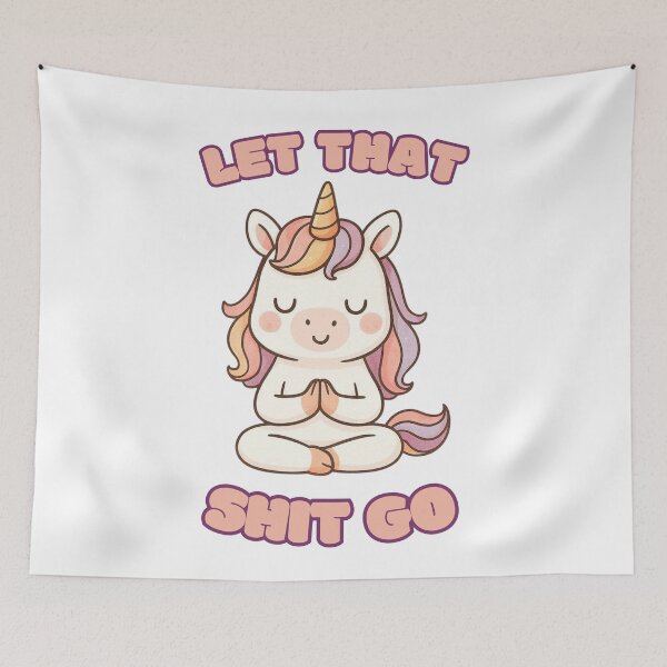 Item preview, Zen Unicorn: Let That Shit Go - Meditation and Mindfulness Art designed and sold by CosmicCutouts.
