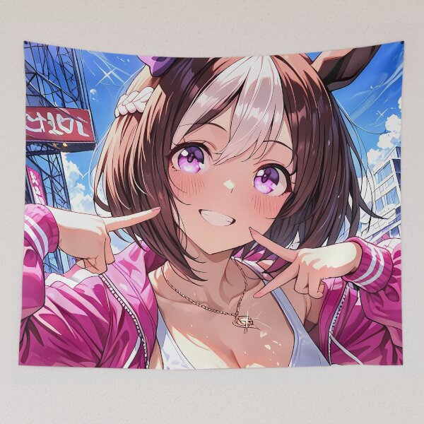 Item preview, Special Week Uma Musume City Pop Smile Pink Jacket designed and sold by TanglenRabbit.