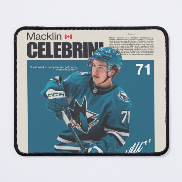 Item preview, Macklin Celebrini designed and sold by Skeleton Hockey Department .