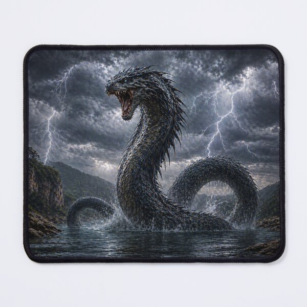 Item preview, Inkanyamba Cryptid Lightning Storm Serpent Monster Artwork designed and sold by The Dark Files.