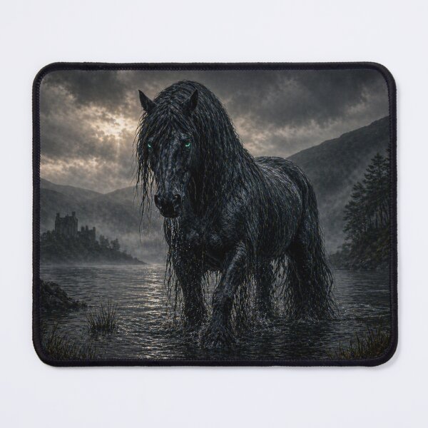 Item preview, Kelpie Cryptid Water Horse Lake Monster Artwork designed and sold by The Dark Files.