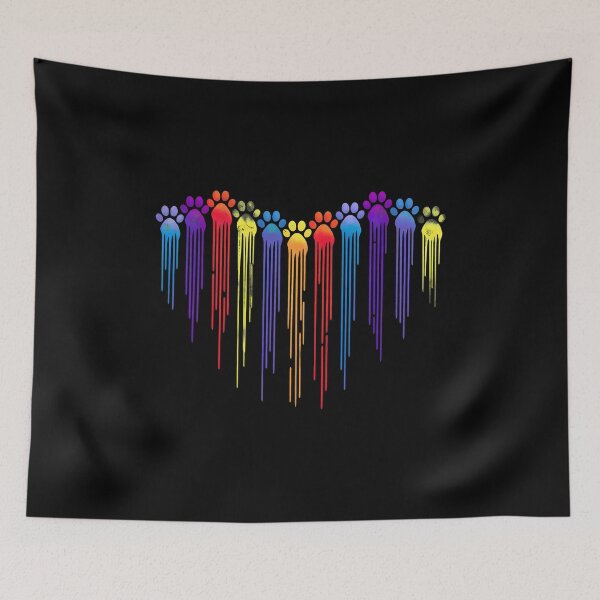 Item preview, Rainbow Paw Print Dripping Heart Pet Lover Shirt designed and sold by OlyvieArt.