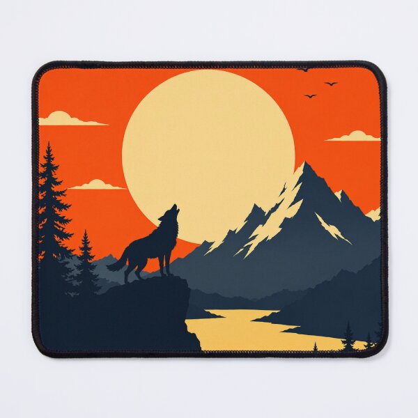 Item preview, Howling Wolf Sunset Silhouette Minimal designed and sold by Creative_Canvas.