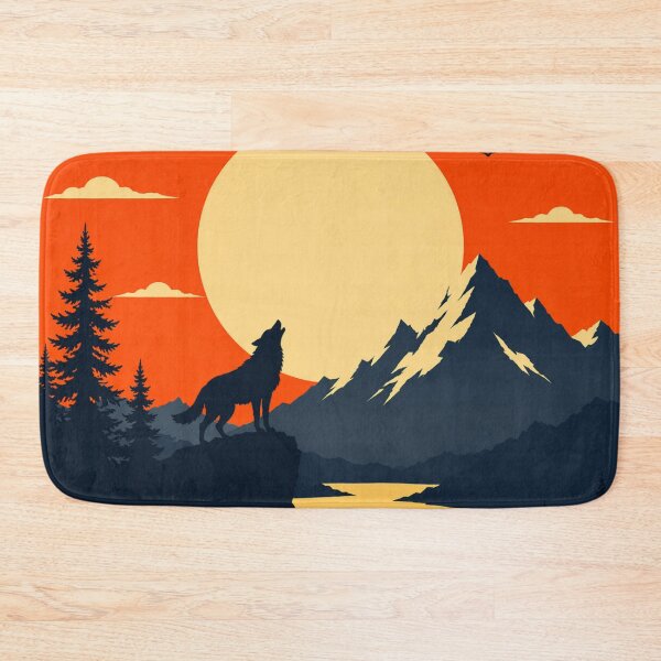 Item preview, Howling Wolf Sunset Silhouette Minimal designed and sold by Creative_Canvas.