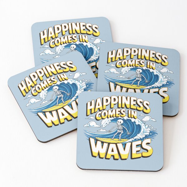Item preview, Happiness Comes in Waves Surf Skeleton designed and sold by wingoo22.