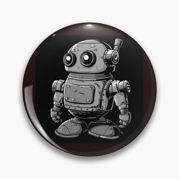 Item preview, Cute Vintage Robot Black and White Retro Sci Fi Illustration designed and sold by inkoutninja.