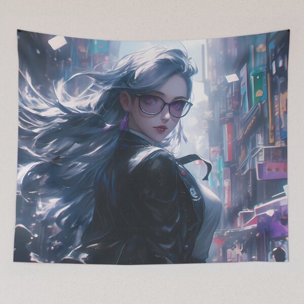 Item preview, Sae Niijima Persona 5 City Night Noir Silver Hair Cool Gaze designed and sold by TanglenRabbit.