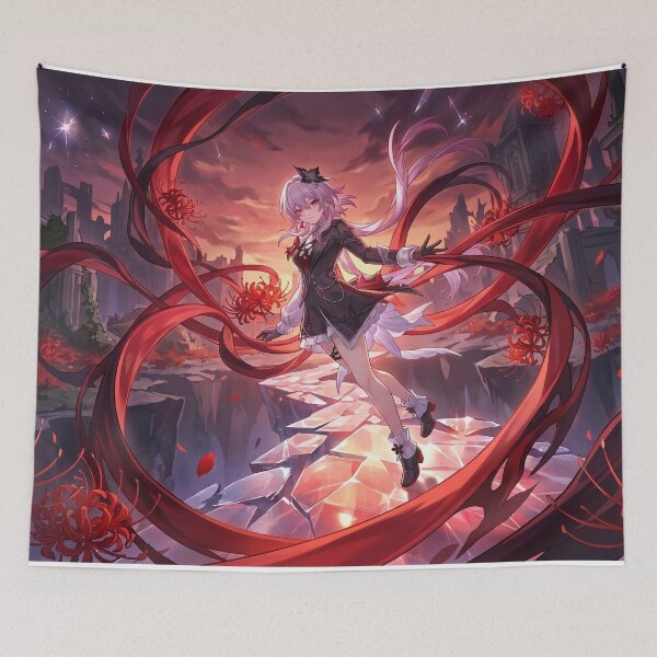 Item preview, Evernight // Honkai: Star Rail Illustration - Dark Anime Red Aesthetic Spider Lily Fantasy Art designed and sold by Astraphyllia.